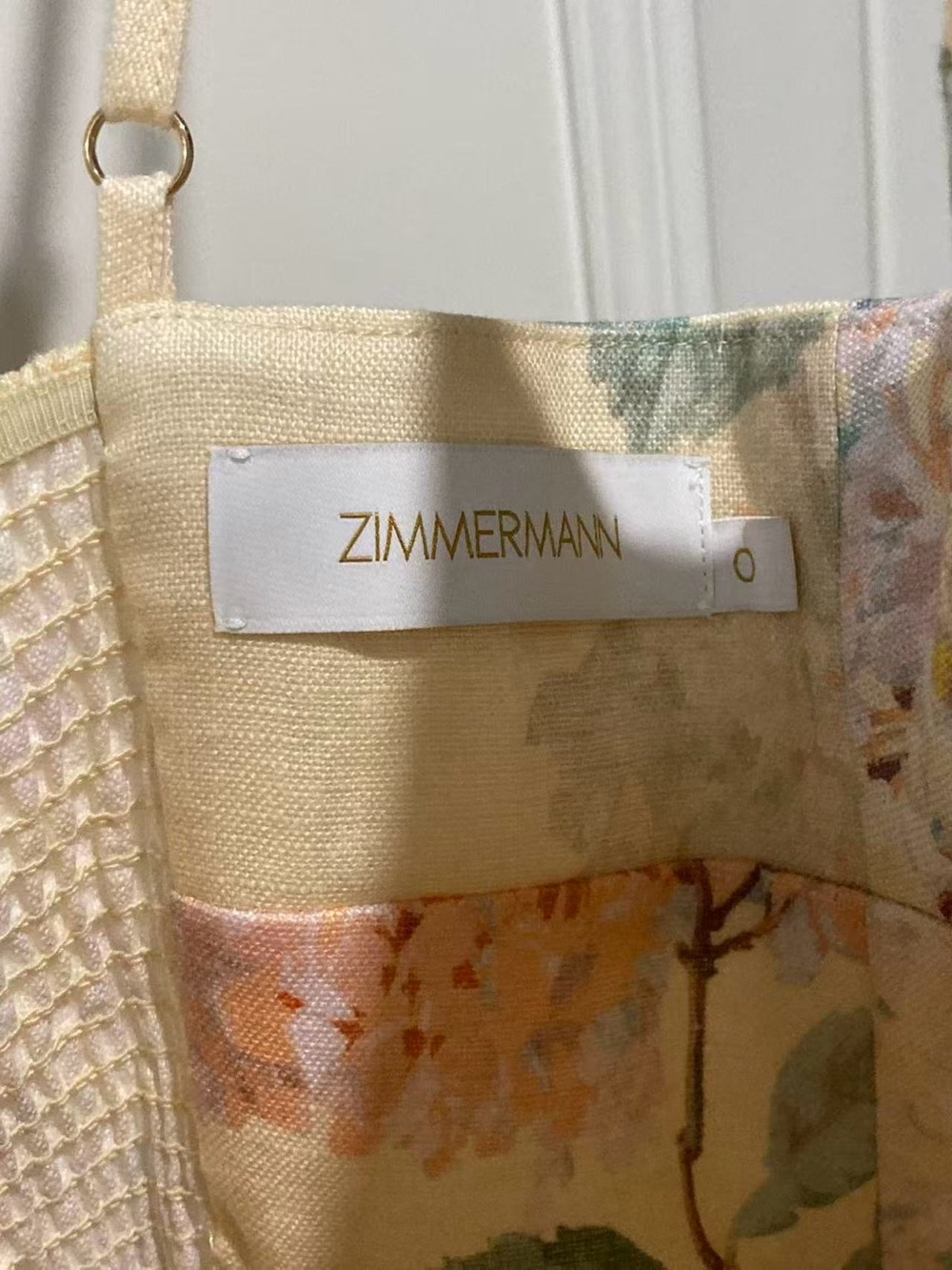 Zimmermann Floral Cream Midi Dress with Spaghetti Straps size 0 - Picture 2 of 9